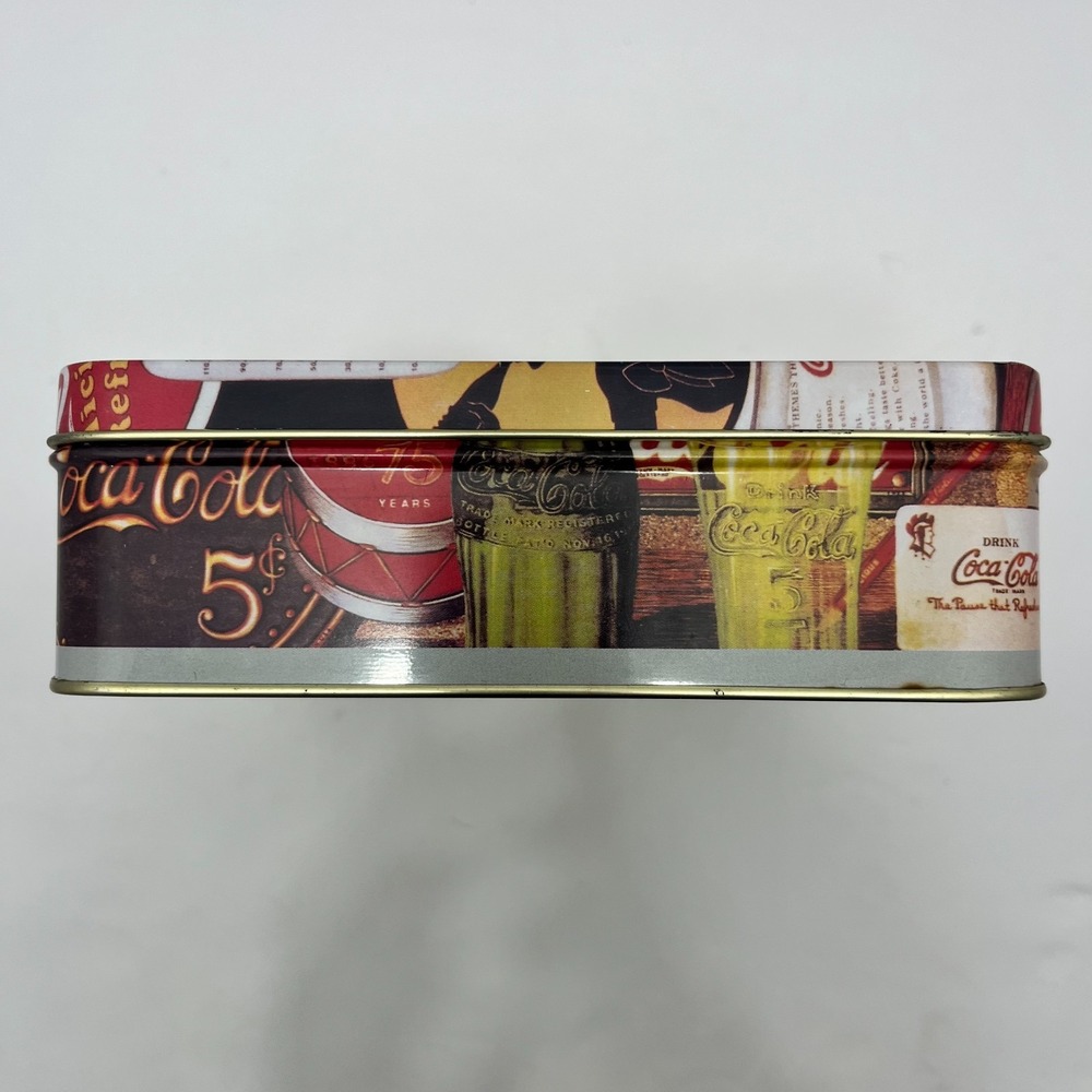 Vtg Coca-Cola 50th Anniversary Advertising Collectible Tin Photo Box W/ Window - Picture 3 of 12
